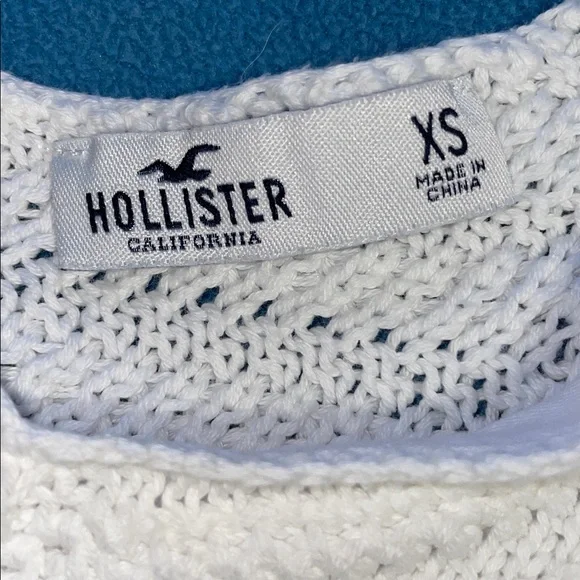 Hollister size XS vintage two-piece white crocheted cotton tank top & skirt - Picture 3 of 15